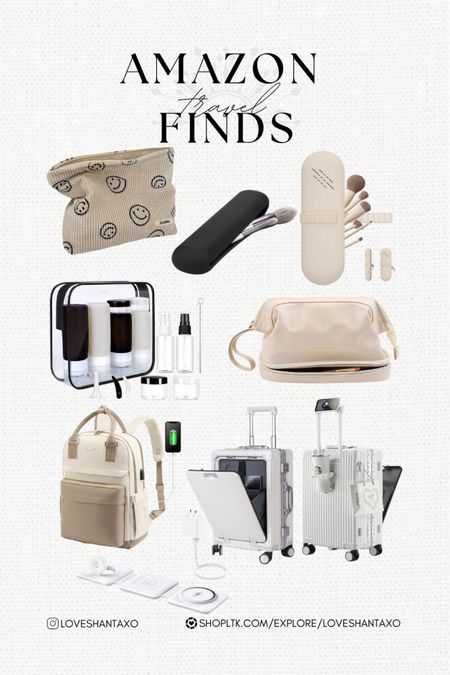 Amazon travel finds. Vacation. Travel must haves. Suitcase set. Luggage set. Toiletries. Neutral travel finds. Smiley face bag. Makeup storage case. Summer vacation. Spring getaway.

#LTKbeauty #LTKFind #LTKtravel