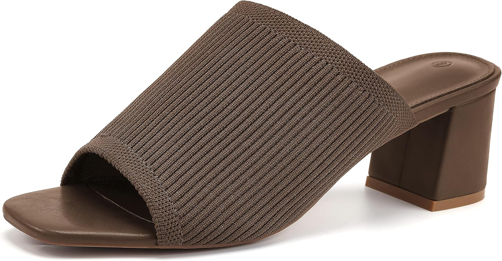 Rilista Women's Open Toe Heeled Mules Block Heels Sandals Knit Chunky Square Heels Slip On Breath... | Amazon (US)