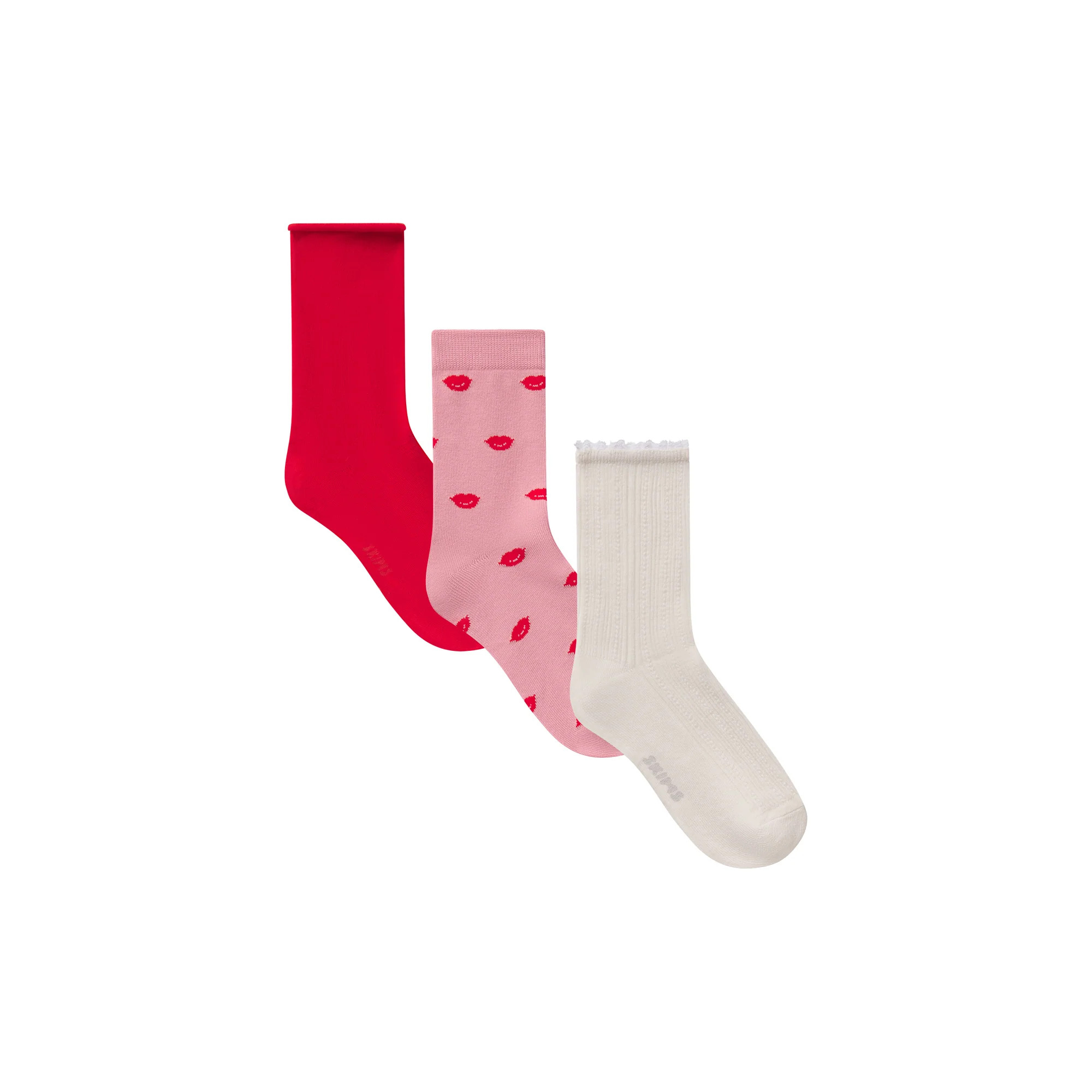 VALENTINES SOCK 3-PACK | HALITE LIPS PRINT MULTI | SKIMS | SKIMS (US)