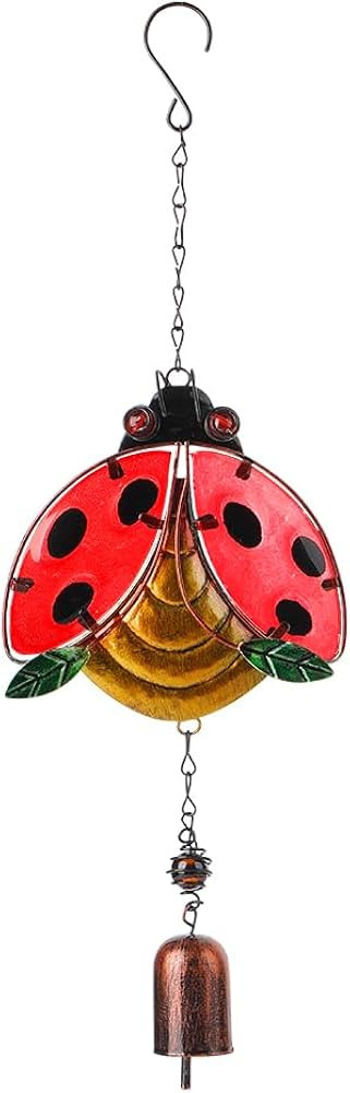 GORGECRAFT Ladybug Wind Chime Pendant Insect Wind Chimes Bell Iron Art Small Hanging Rustic Home ... | Amazon (US)