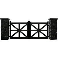 Crossmark Estate - X-Frame Steel Driveway Gate With Stone Pillars Model # 861E | Etsy (US)