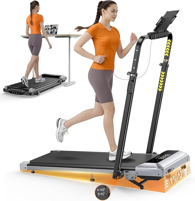 TOPUTURE Walking Pad Treadmill with 12% Incline, 6 in 1 Folding Treadmill with Adjustable Handle ... | Amazon (US)