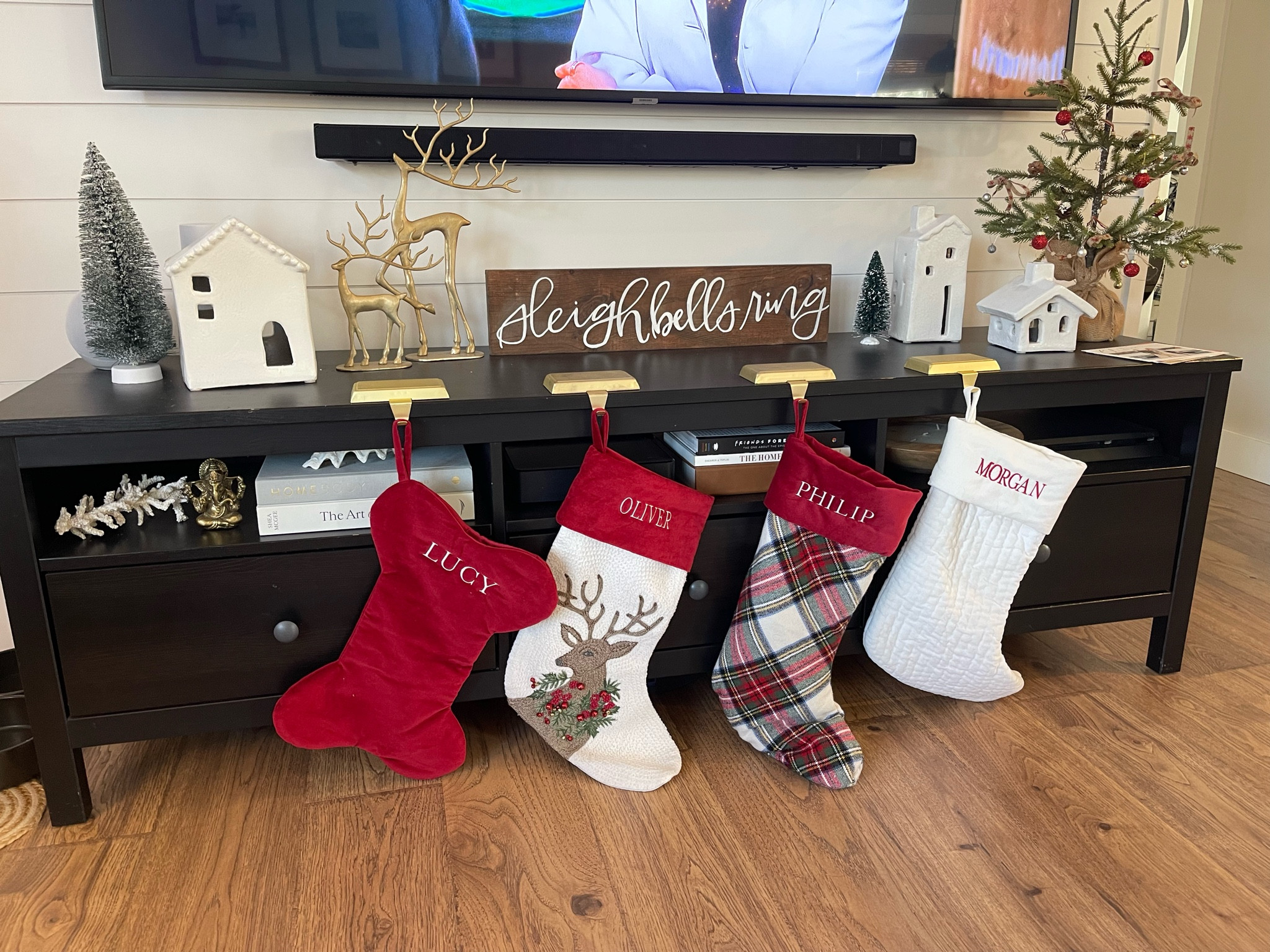 Christmas decor, family stockings, Christmas decorations

#LTKHome #LTKSeasonal #LTKHoliday