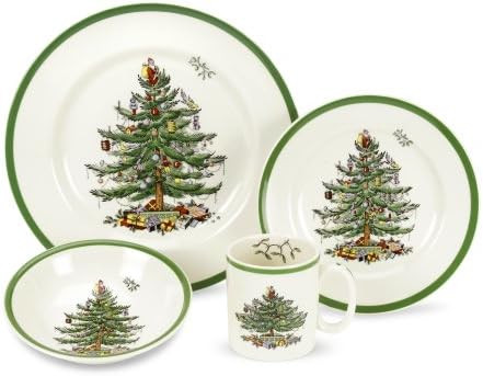Spode Christmas Tree 4-Piece Dinnerware Place Setting, Service for 1 | Amazon (US)