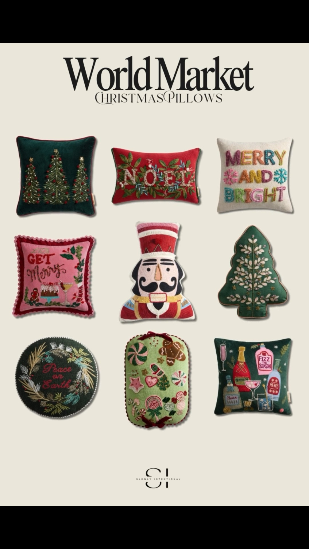 I found the cutest embroidered Christmas pillows at World Market, and honestly, they make me so happy. Each one feels like it was designed to tell its own little holiday story—trees twinkling, nutcrackers smiling, candy canes dancing. These are the kind of festive touches that make your sofa or bed feel instantly merry without going overboard. I love mixing a few of these with solid velvets or faux furs to cozy up the whole room!

#LTKHome #LTKSeasonal