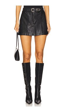 Commando Faux Leather Utility Mini Skirt in Black from Revolve.com | Revolve Clothing (Global)