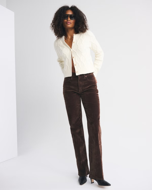 Curve Love High Rise 90s Relaxed Velvet Jean | Abercrombie & Fitch (US)