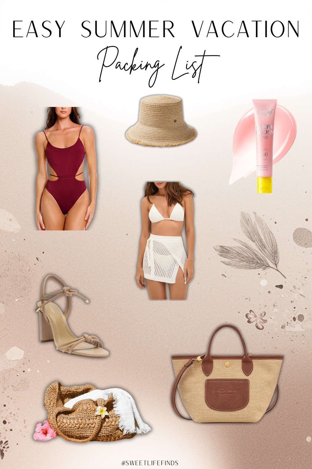 Pack these summer vacation essentials now before you forget the pieces that make the whole trip feel easier and cuter. This roundup has such a good mix of swim, coverup, sandals, sunscreen, and beach bag staples for a warm-weather getaway. Everything feels easy to wear, practical to pack, and still really put together for vacation days. #SummerVacationEssentials #VacationPackingList #BeachVacationStyle #SweetLifeByKourtney 

 #LTKootd #LTKSeasonal #LTKSwim