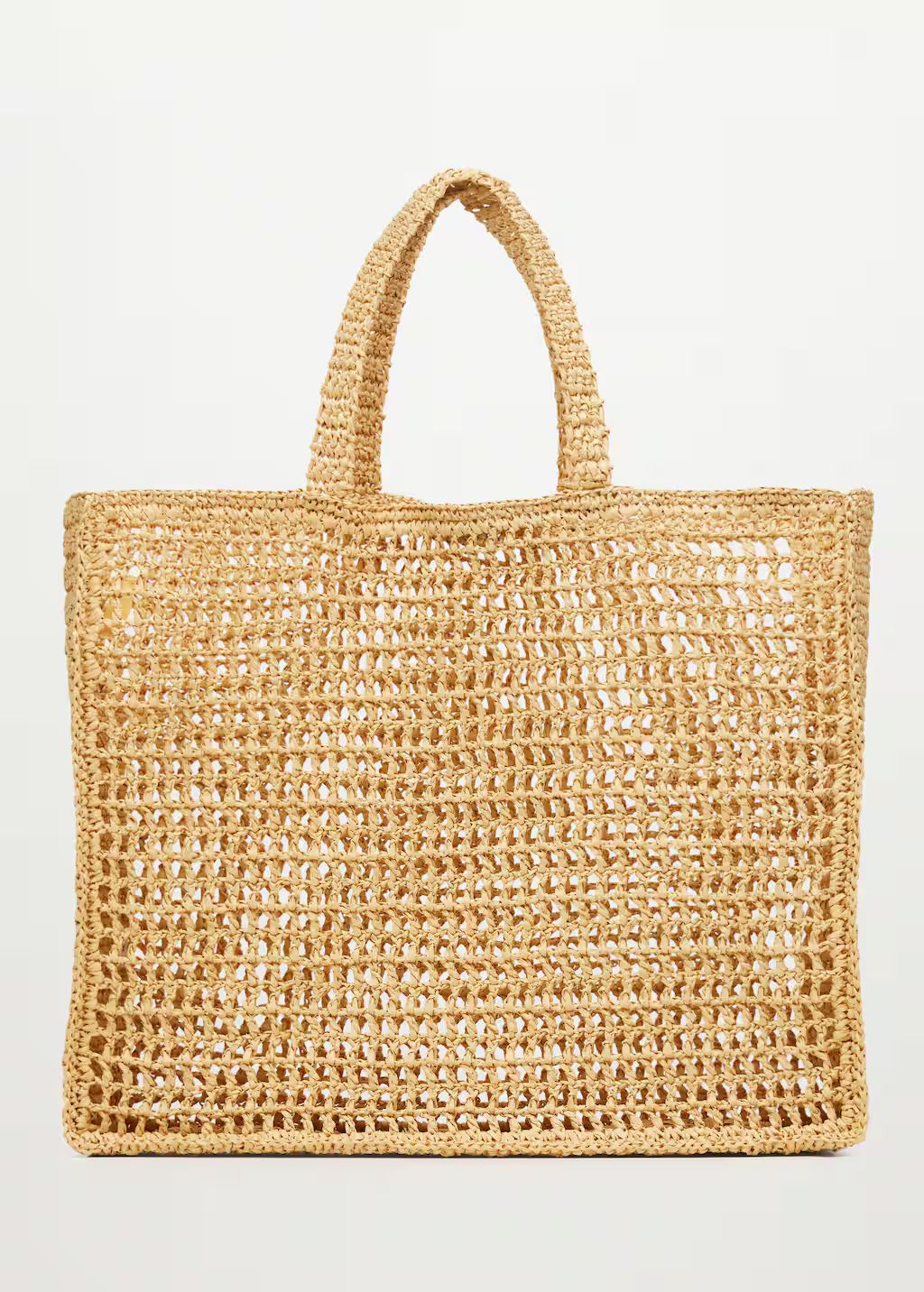 Raffia shopper bag | MANGO (UK)