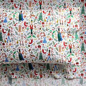 Rifle Paper Co. Nutcracker Organic Sheet Set | Pottery Barn Teen