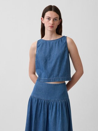 Denim Crop Shell Tank Top | Gap (US)