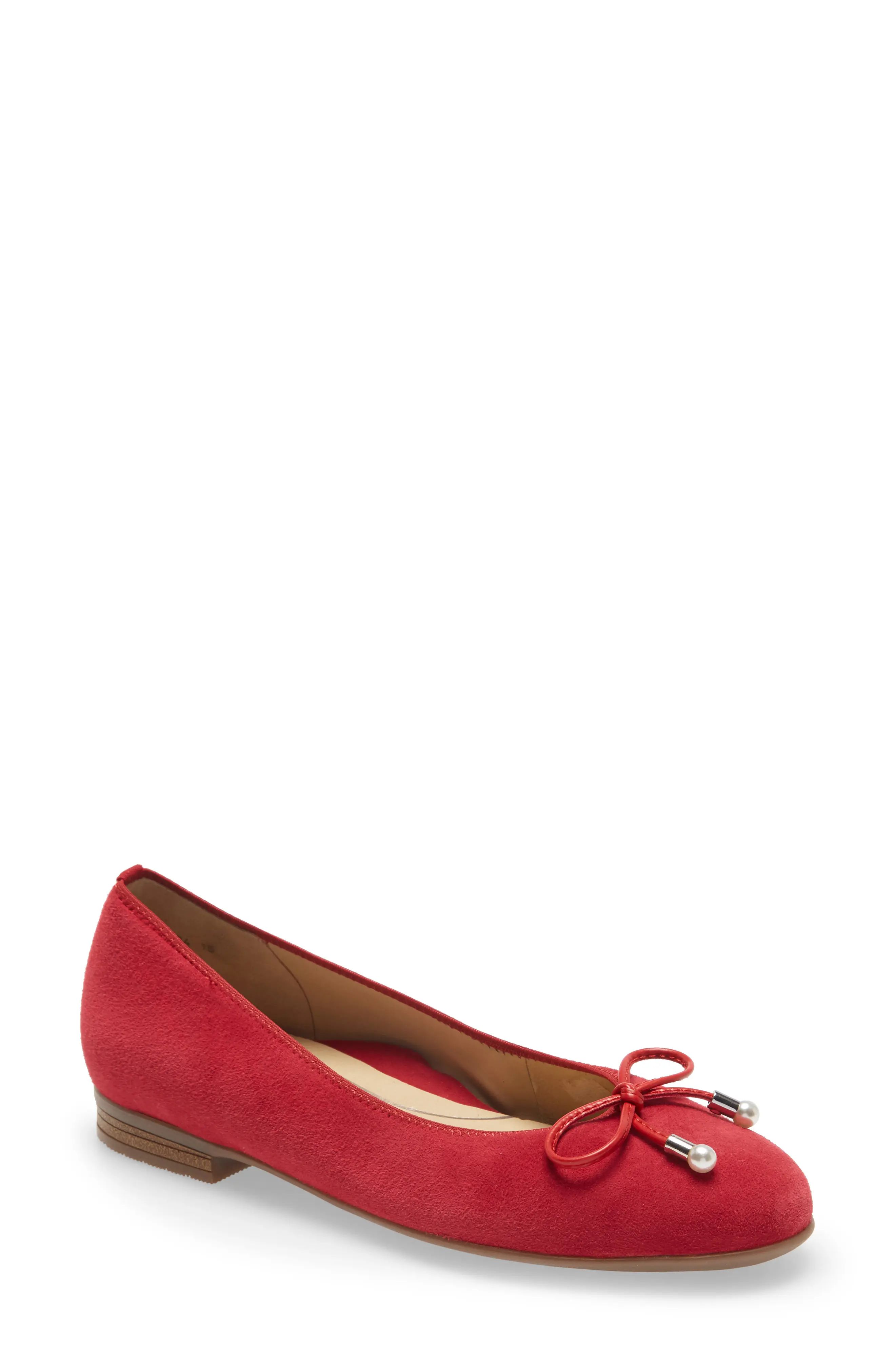 ara Scout Flat in Red Suede at Nordstrom, Size 8 | Nordstrom