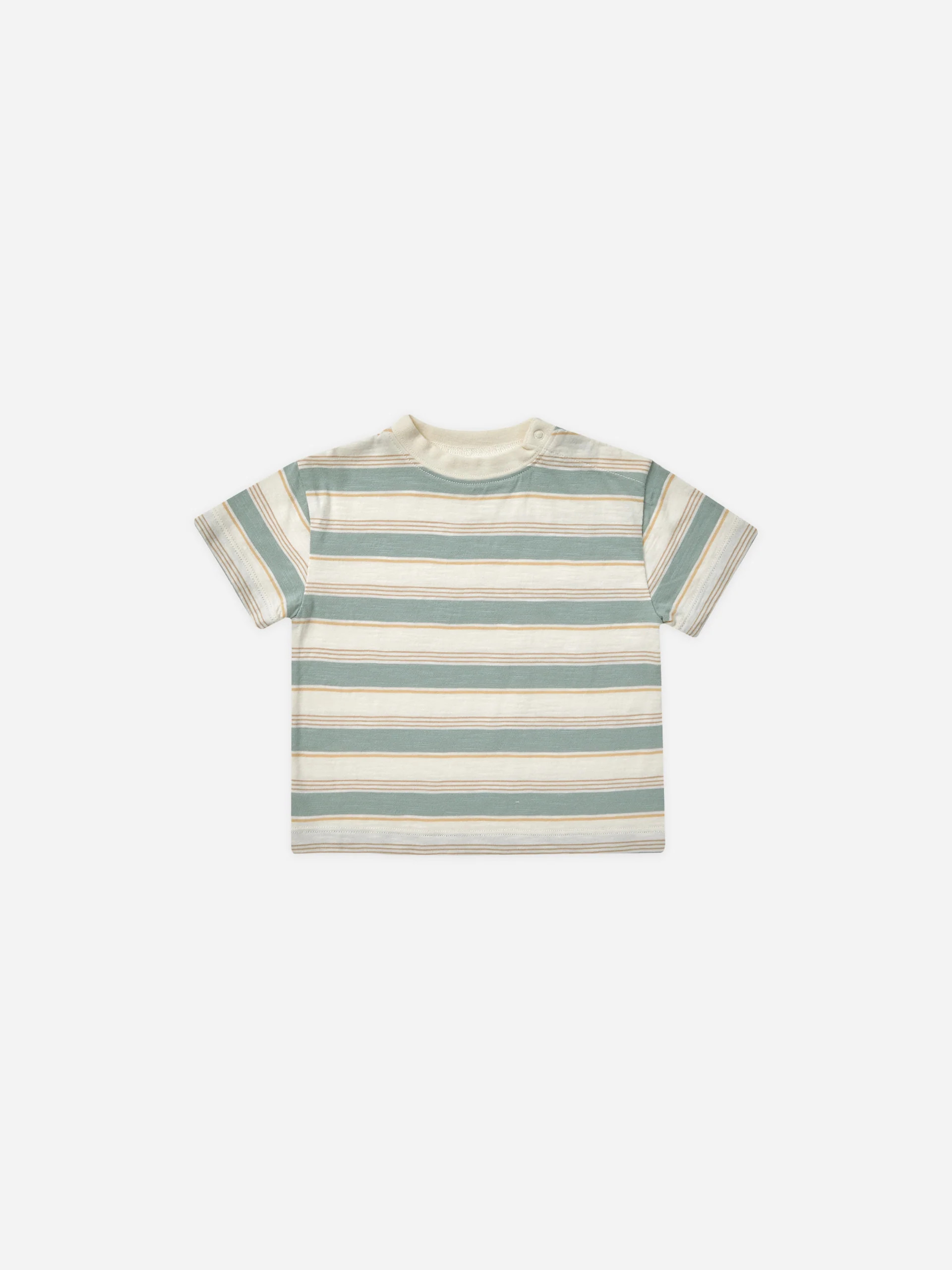 Relaxed Tee || Aqua Stripe | Rylee + Cru