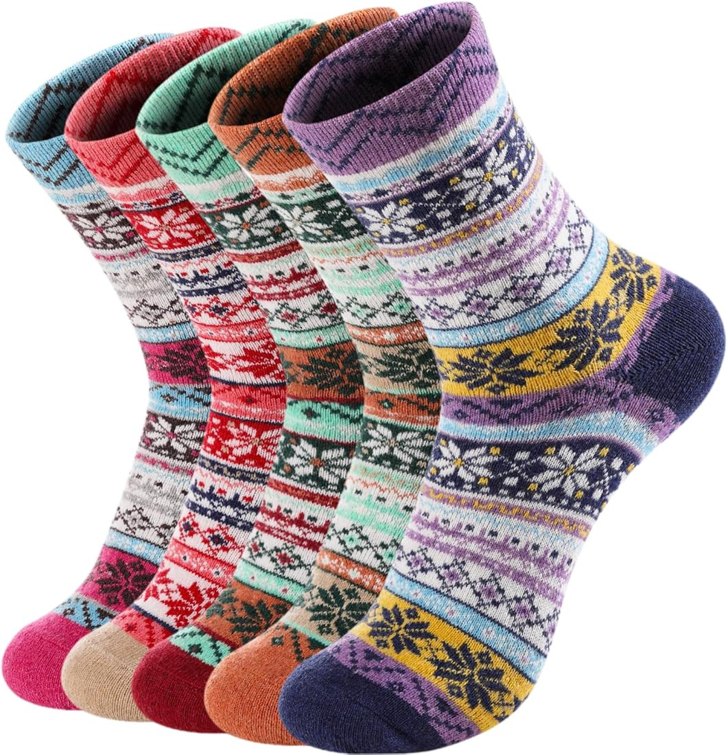 Clothirily Wool Socks- Thick Soft Wool Socks for Women, Vintage Warm Womens Wool Socks, Winter Wa... | Amazon (US)
