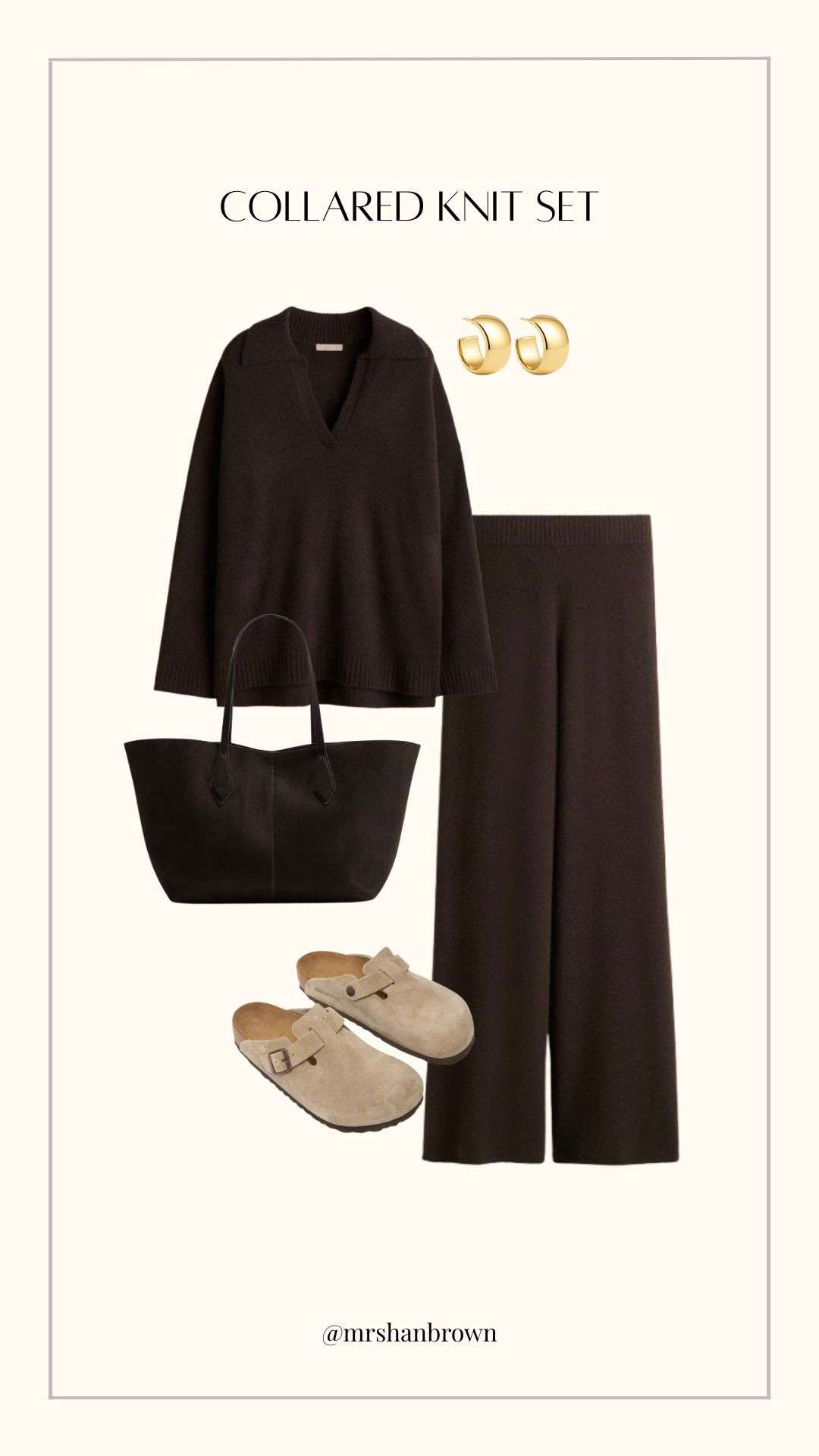 My fave collared knit is now available in chocolate brown!!! Run girls

Knitwear, matching set, knitted co-ord, wide leg trousers, suede bag, birkenstocks 

 #LTKuk #LTKautumn #LTKstyletip