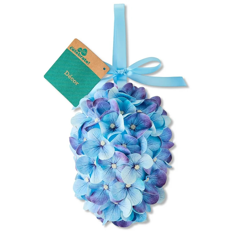 Hydrangea Egg Hanging Decoration, Blue, 7", Easter by Way To Celebrate | Walmart (US)