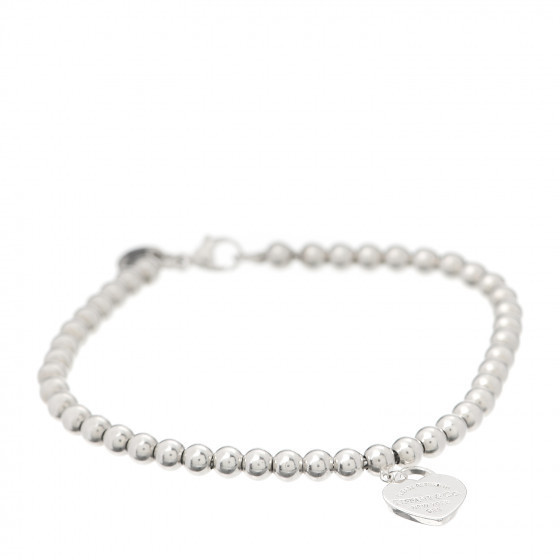 Sterling Silver 4mm Return To Tiffany Heart Tag Bead Bracelet | Fashionphile