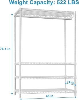 Ulif H4 Plus Garment Rack, 4-Tier Portable Clothes and Clothing Rack for Bedroom and Cloakroom, C... | Amazon (US)