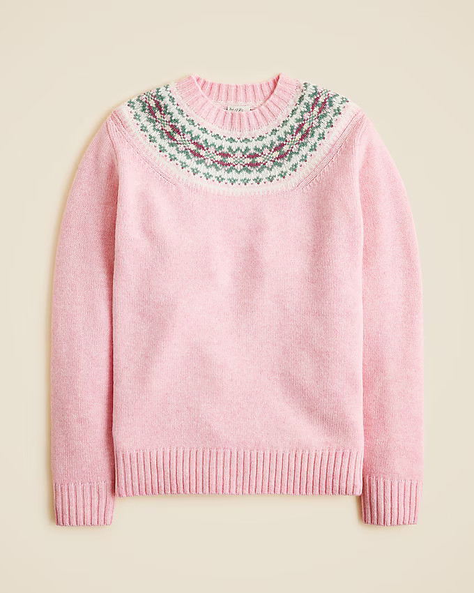 Fair Isle–yoked sweater in wool | J. Crew US