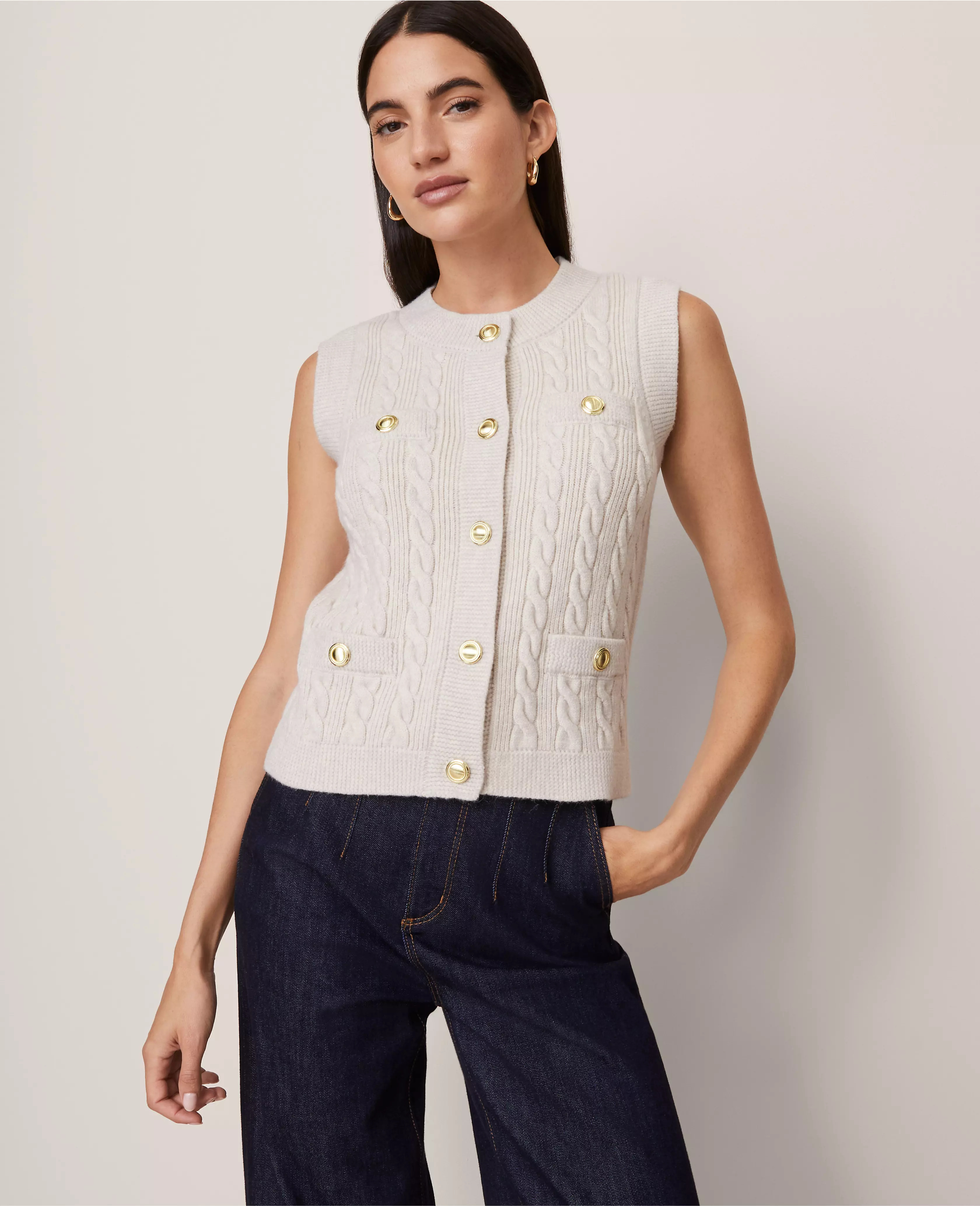Cable Sweater Vest | Ann Taylor