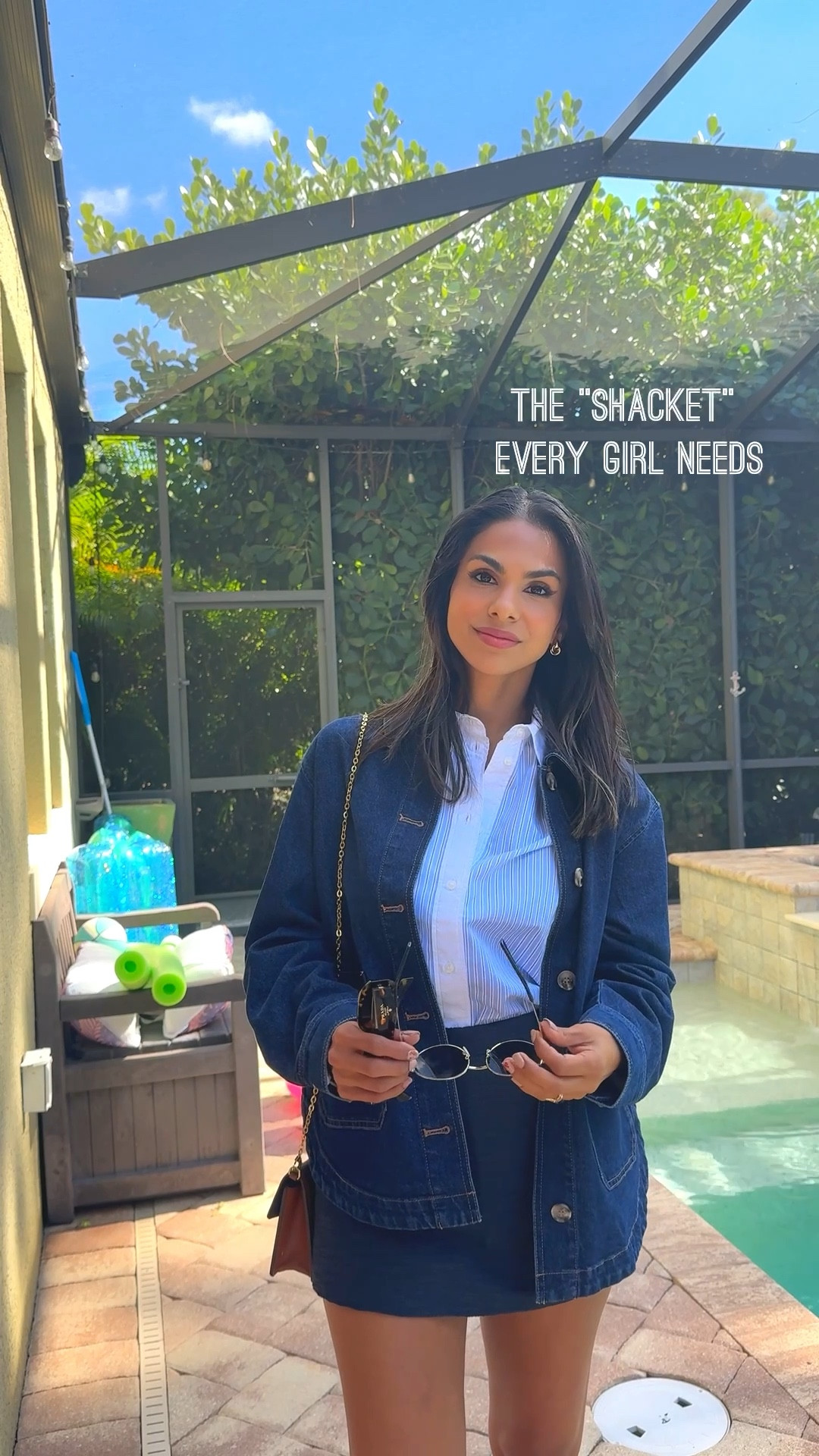 Current obsession is this denim Shacket (shirt + jacket) it’s so light and instantly elevates any look so effortlessly. Run before it sells out. Wearing a size S✨#brunchoutfit 

#LTKFindsUnder50 #LTKootd