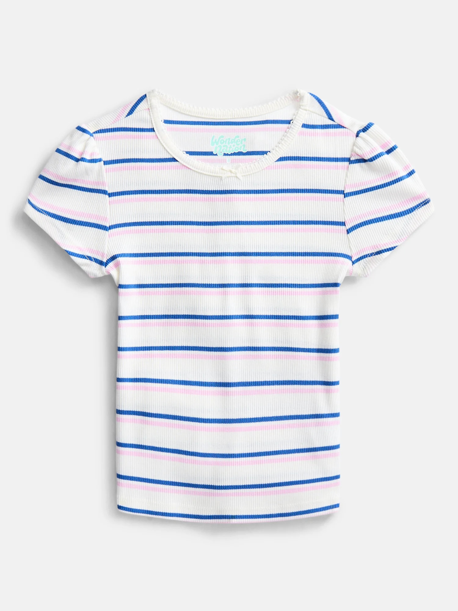 Wonder Nation Girls Baby Tee with Short Sleeves, Sizes 4-10 | Walmart (US)