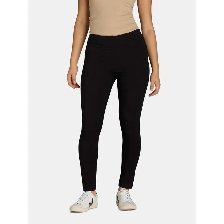 Time and Tru Women's High-Rise Ankle Knit Leggings, 2-Pack, 27" Inseam, Sizes XS-XXXL | Walmart (US)