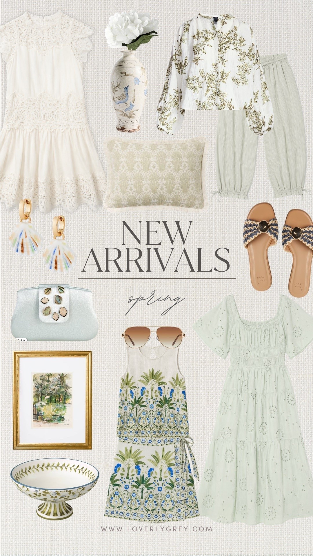 Fresh spring arrivals with soft sage tones, romantic prints, and elevated everyday pieces. From breezy dresses to charming home finds, these new arrivals feel timeless, feminine, and perfect for the season ahead.

Loverly Grey, spring new arrivals, sage green outfits, feminine spring style, romantic dresses, spring home decor, floral prints, eyelet dress, woven sandals, elevated everyday style womens, spring outfit ideas

#LTKootd #LTKSeasonal #LTKHome