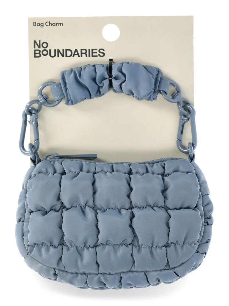 No Boundaries Women's Mini Quilted Hobo Bag Charm, Platinum | Walmart (US)