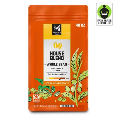 Member's Mark House Blend Medium-Dark Roast Whole Bean Coffee, 40 oz. | Sam's Club