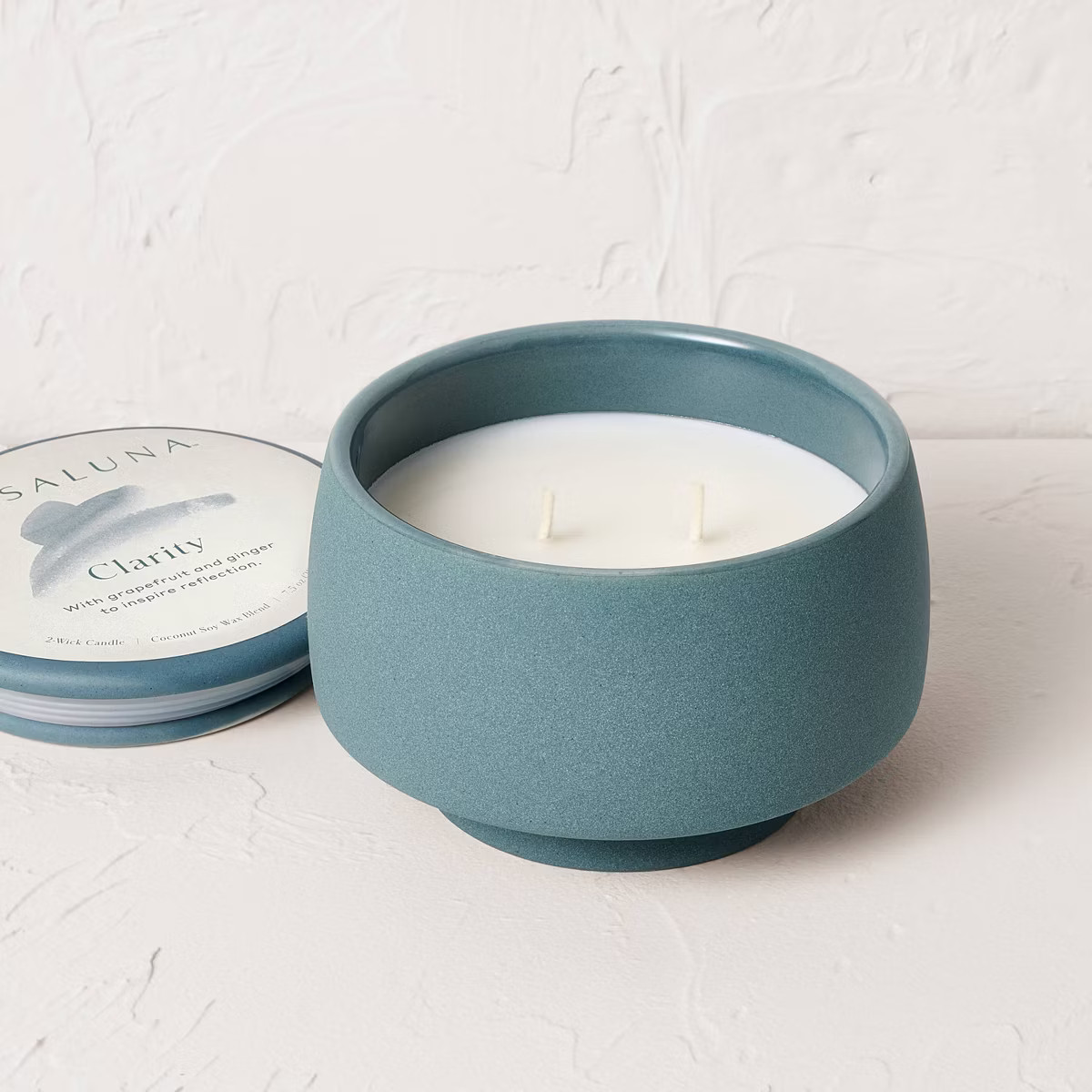 2 Wick Ceramic Jar Candle with Lid Clarity - Casaluna™ | Target