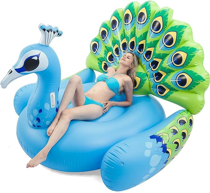 JOYIN Inflatable Peacock Pool Float, Fun Beach Floaties, Swim Party Toys, Pool Island, Summer Poo... | Amazon (US)