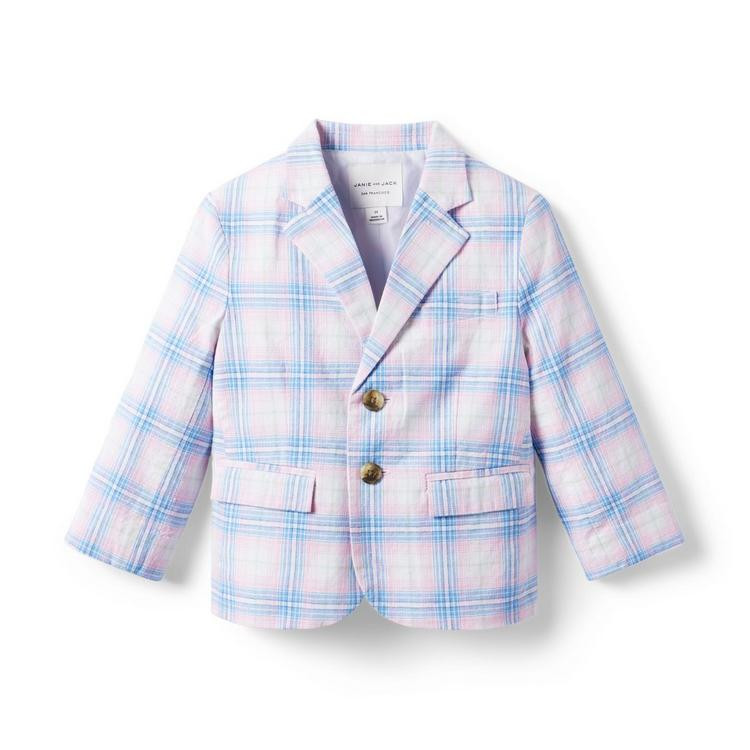 Plaid Linen-Cotton Blazer | Janie and Jack