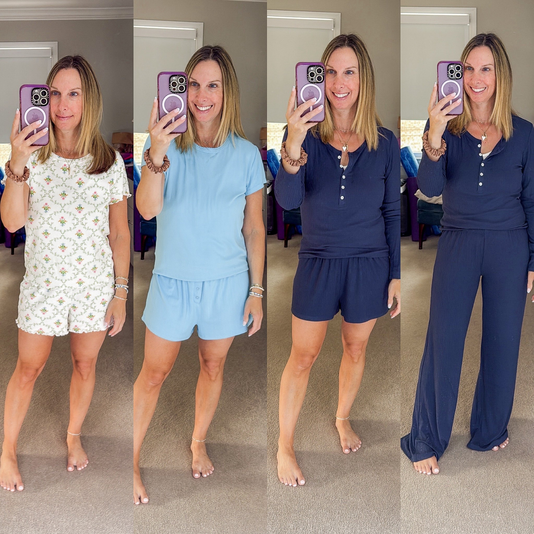 I don’t normally get so many new pajamas in a summer but these are my MVPs (not to be forgotten are gap that are also linked)
Wearing a small in everything except the fine rib - medium top, XS pants

#LTKOver40