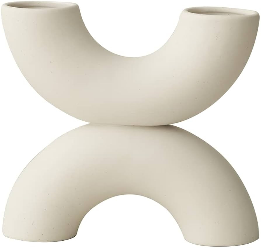 Abstract X Shape Ceramic Vase, Modern Home Decoration for Living Rooms/Dinner Tables/Bedrooms/Hal... | Amazon (US)