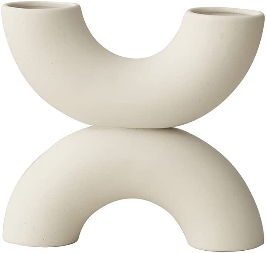 Abstract X Shape Ceramic Vase, Modern Home Decoration for Living Rooms/Dinner Tables/Bedrooms/Hal... | Amazon (US)