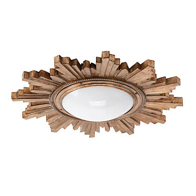 Sunburst Ceiling Mount with Antique Gold Finish & Opal Glass Shade | Ballard Designs, Inc.
