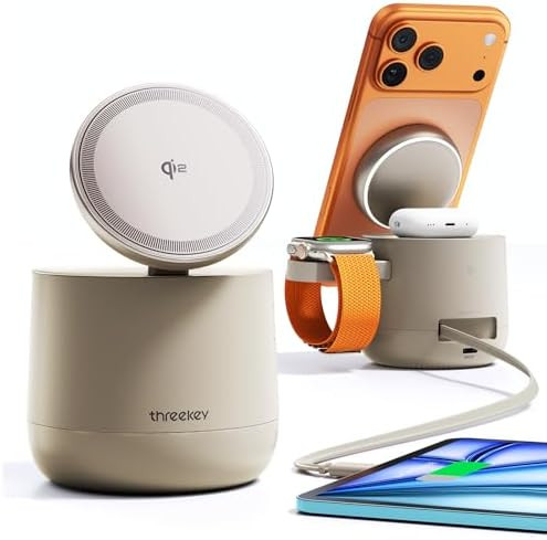 4 in 1 Qi2 Magnetic Wireless Charging Station, 15W Fast Charger with Made for Apple Watch Chargin... | Amazon (US)