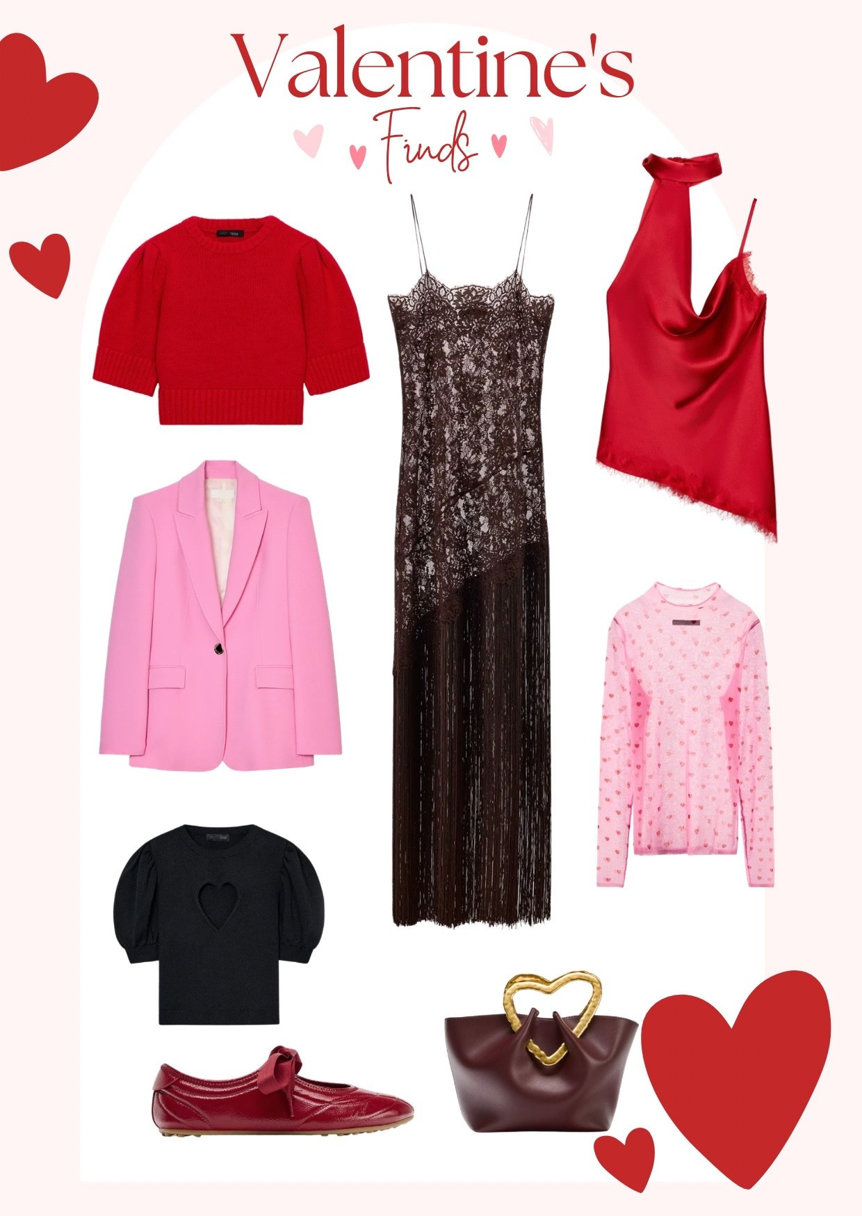 Zara finds, date night outfits, Valentine’s outfit, red, pink, heart

#LTKValentine #LTKgrwm #LTKootd