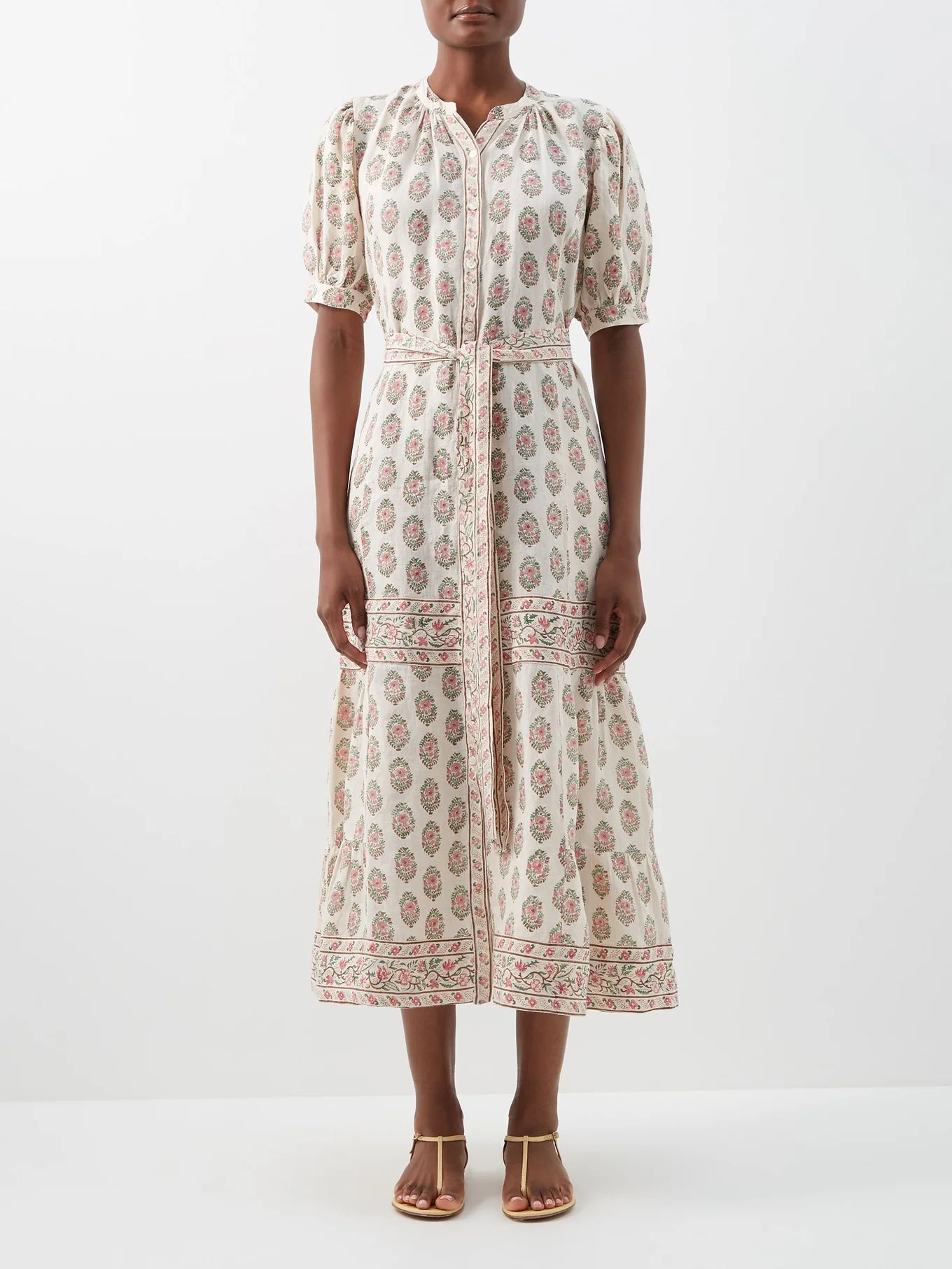 Athena floral-print linen-voile dress | Hannah Artwear | Matches (UK)