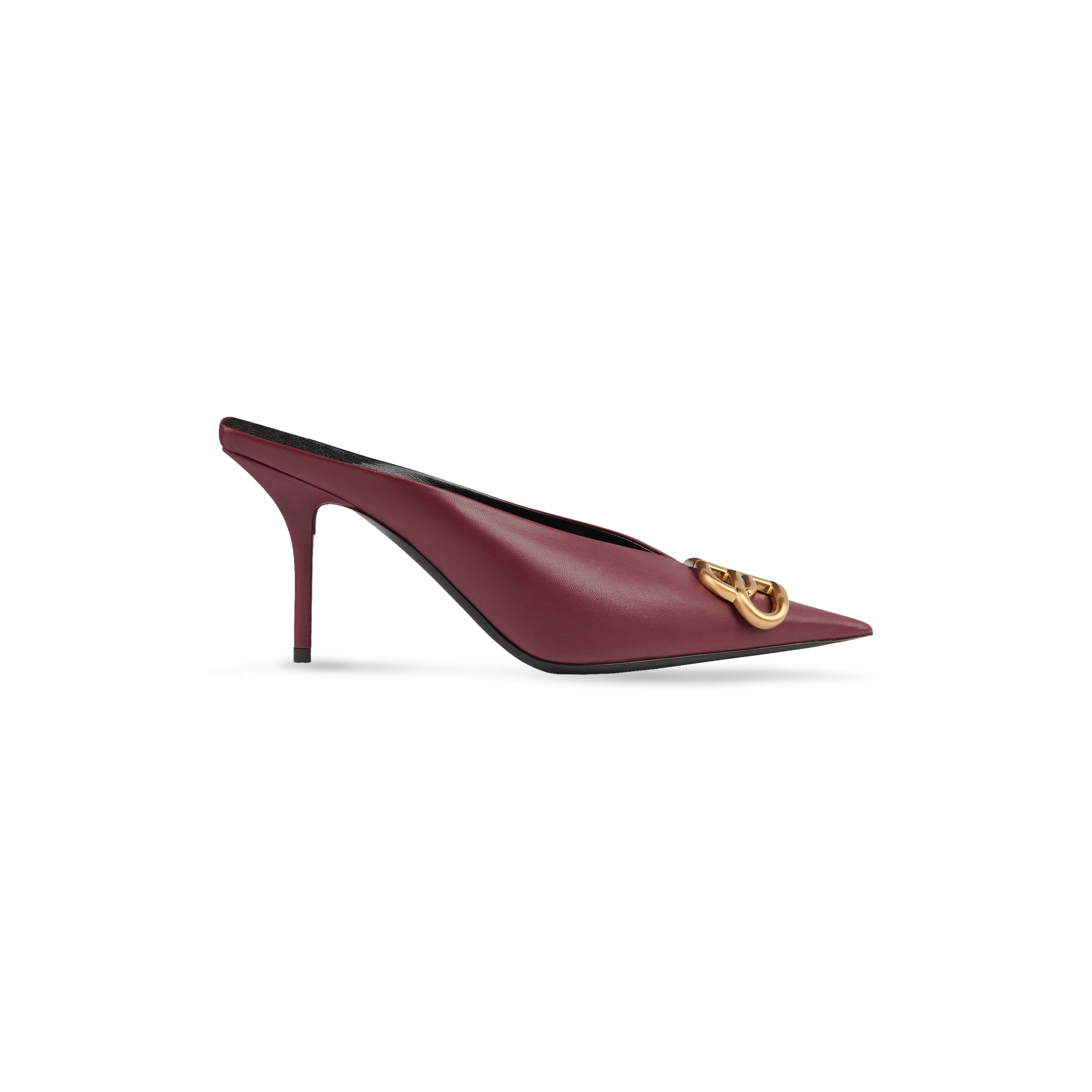Balenciaga Square Knife BB 80mm Mule Bordeaux - Woman - 35 - Sheepskin | Balenciaga