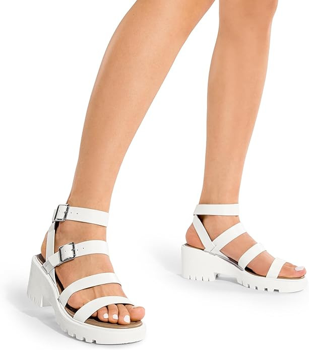 DREAM PAIRS Women's Platform Wedge Sandals, Comfortable Strappy Dressy Casual Summer Chunky Heel ... | Amazon (US)