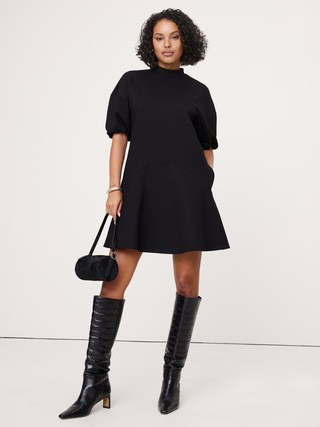 Everywhere Ponte Puff-Sleeve Mini Dress | Banana Republic (US)