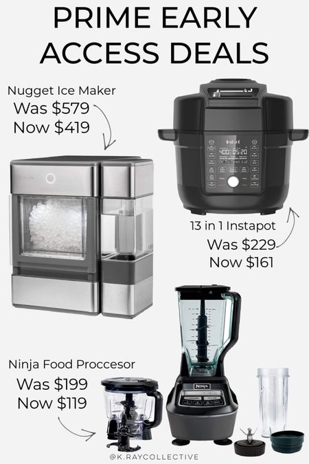 The prime early access sale has started all deals end tomorrow October 12. Here’s some Great deals on need to have kitchen appliances. 
1. The Nugget ice maker is a crowd pleaser.  It’s just like sonic ice and $160 off.
2. Every mom needs an Insta pot this 13 and one air fryer and slow cooker is great.
3. I swear if I ninja products and I make a smoothie in one every single morning. This food processor and blender is a must have. 

#PrimeEarlyAccess #AmazonFines #KitchenAppliances #Icemaker #SlowCooker


#LTKsalealert #LTKhome #LTKHoliday