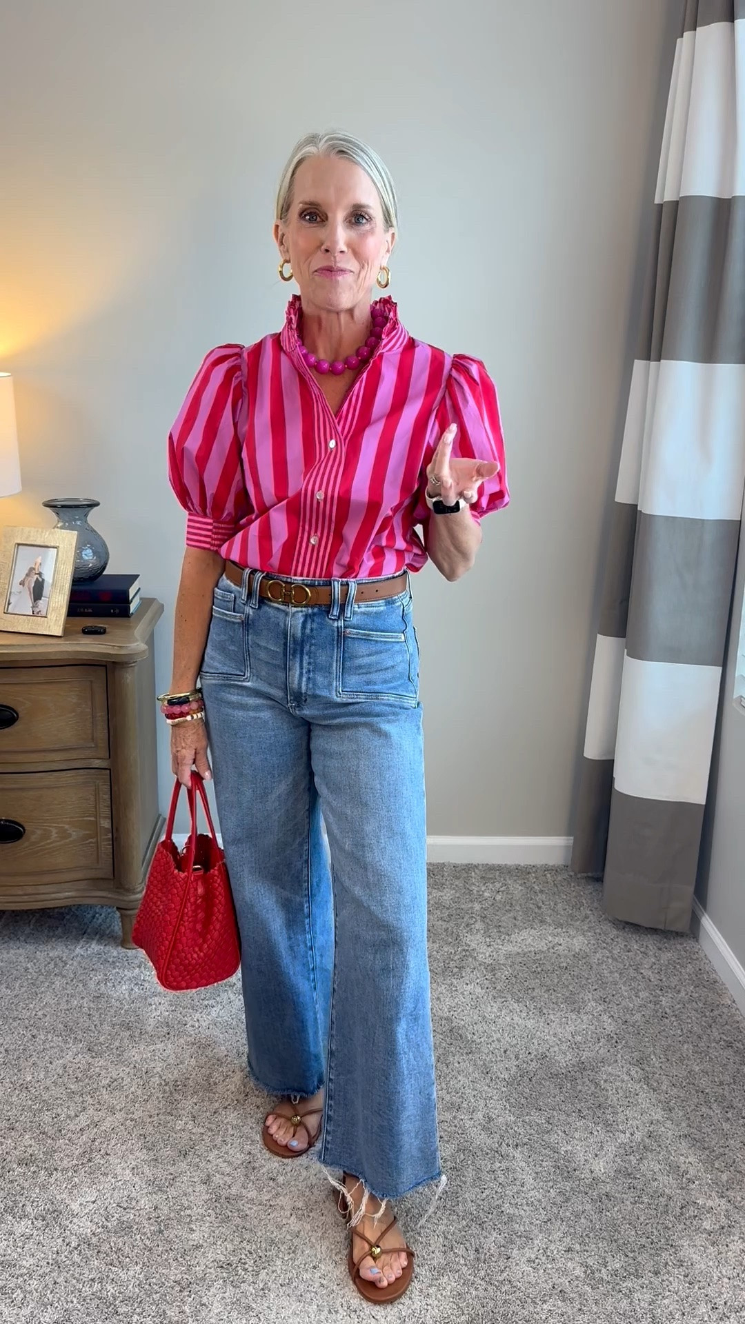 Do you love pink and red as much as I do? This too is a head turner in a good way. Wearing XS. And 27 jeans. One of my favorite pair of premium denim

#LTKdayinmylife #LTKootd #LTKOver40