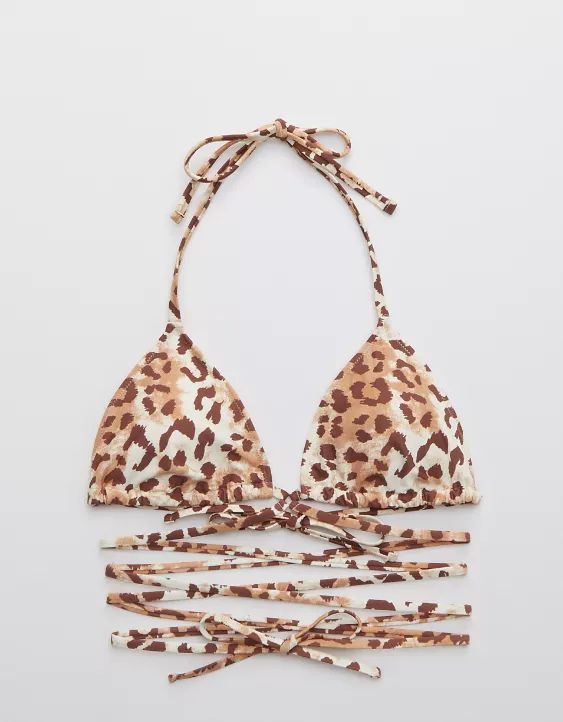 Aerie Leopard Wrap Triangle Bikini Top | American Eagle Outfitters (US & CA)