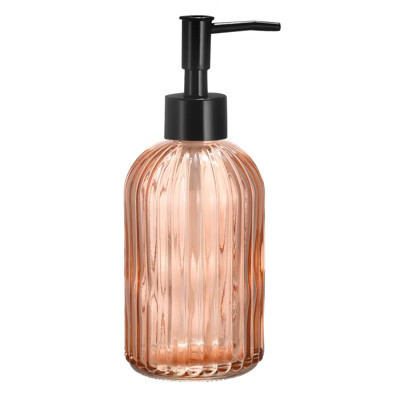 Unique Bargains Glass Durable Hand Soap Dispenser with Black Pump for Kitchen Bathroom Orange | Target