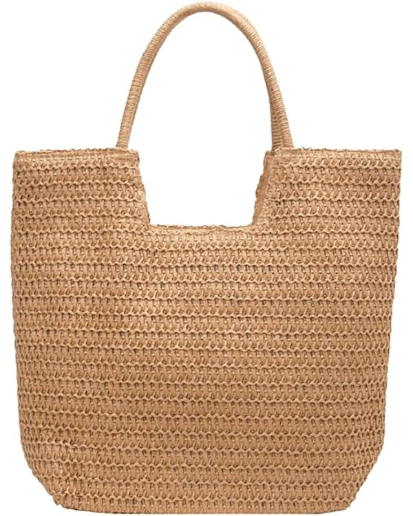 Shoulder Bags for Women Beach Chic Tote Bag Leisure Vacation Hobo Bag with Zipper Closure | Amazon (US)