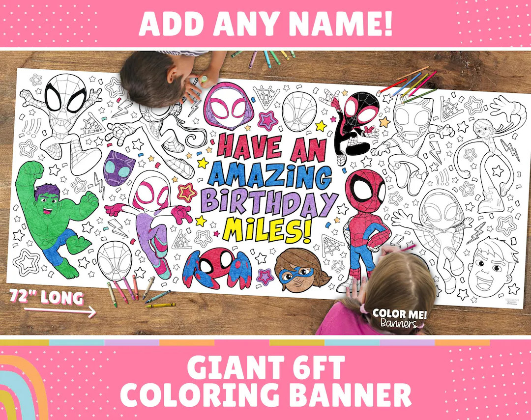 GIANT Amazing Friends Coloring Banner | Customizable 6 Feet Long | 30" x 72" inches | Huge Table ... | Etsy (US)