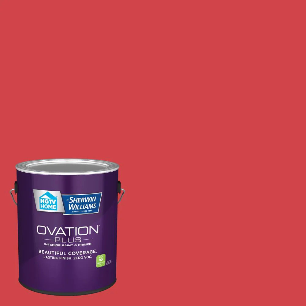 HGTV HOME by Sherwin-Williams Ovation Plus Satin Red Bliss 1010-1 Interior Paint Paint + Primer ( 1-gallon ) | 1010-1-2557218 | Lowe's